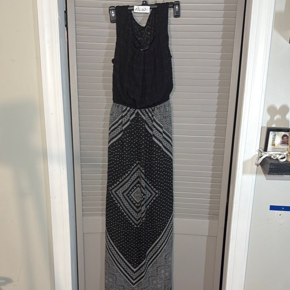 AB Studio Casual Black and Gray Halter Dress